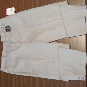 Laura Scott Cropped Silver Pants w Leg Hem Buttons NWT Size 18